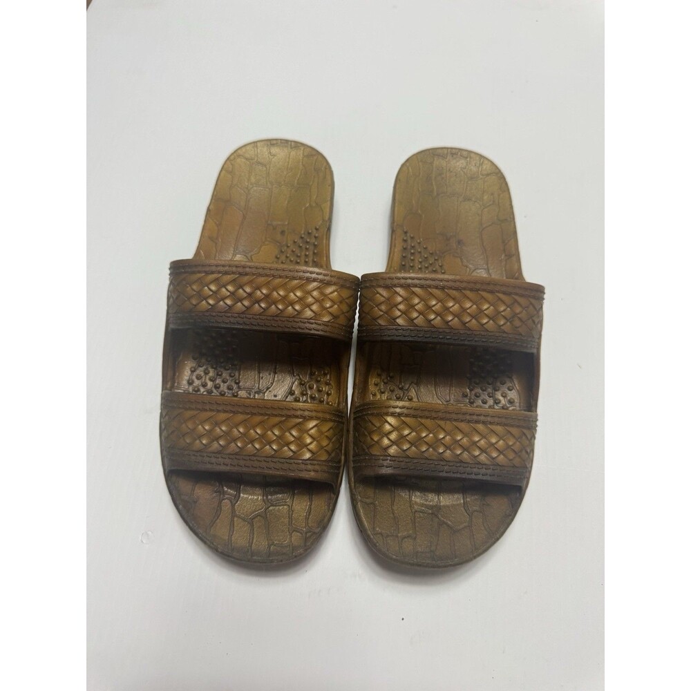 Imperial Sandals Brown Woven Double Strap Slide Sandals Size 7